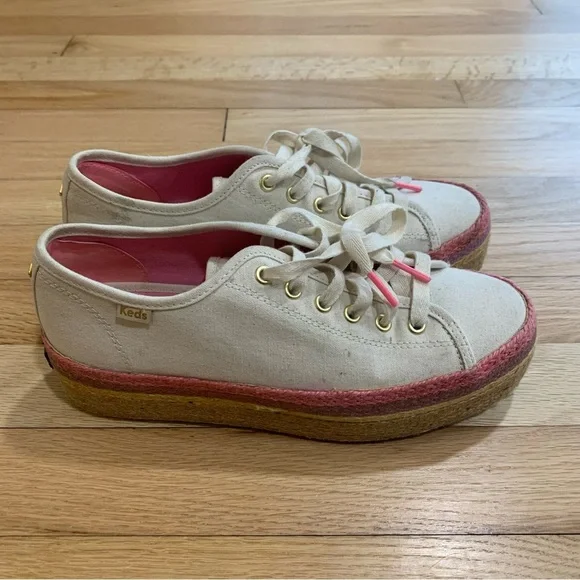 Keds x Kate Spade New York Triple Up Neon Raffia Platform Sneakers Size 7 - Picture 2 of 11